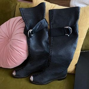 NEW Giuseppe Zanotti Studded Tall Silver Toe Boots